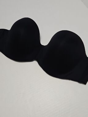 Maidenform Black Strapless Smooth Seamless Bone In Bra Size 38D Plus Extender